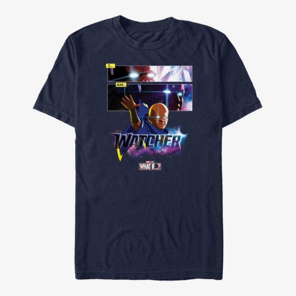 Tričko Merch Marvel What If...? - I AM THE WATCHER PANELS Unisex T-Shirt Navy Blue XXXL