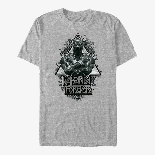 Tričko Merch Marvel Avengers Classic - Panther Triangles Unisex T-Shirt Heather Grey M