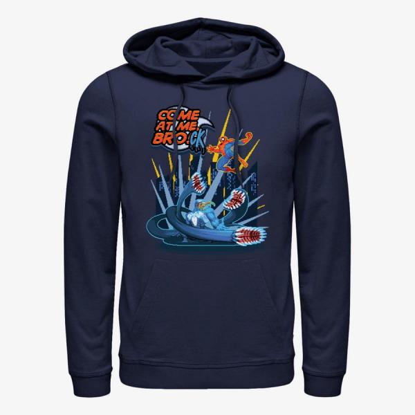 Mikina Merch Marvel Spider-Man Classic - Come At Me Brock Unisex Hoodie Navy Blue XXL