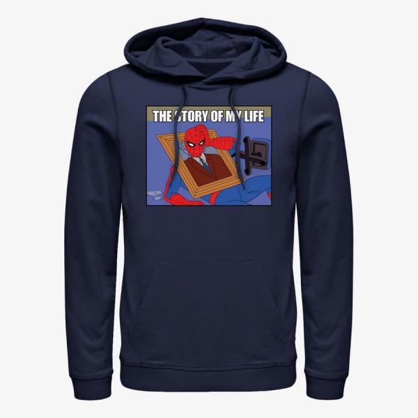 Mikina Merch Marvel Spider-Man Classic - Life Story Unisex Hoodie Navy Blue S