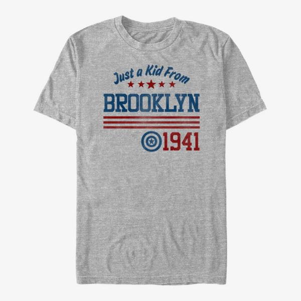 Tričko Merch Marvel Avengers Classic - Capt Brooklyn Unisex T-Shirt Heather Grey M