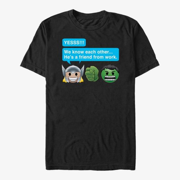 Tričko Merch Marvel Avengers Classic - CoWorker Emoji Unisex T-Shirt Black M