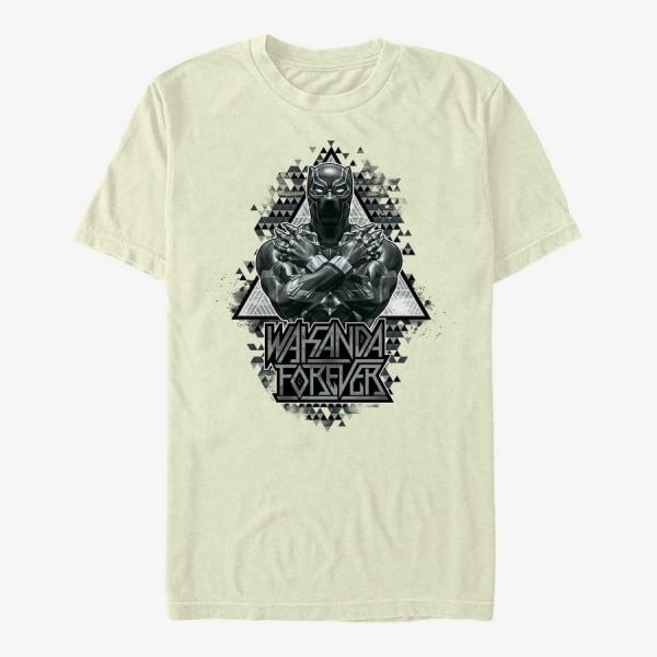 Tričko Merch Marvel Avengers Classic - Panther Triangles Unisex T-Shirt Natural XXXL