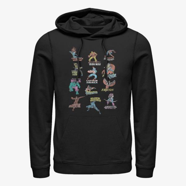 Mikina Merch Marvel Avengers Classic - Character Chart Unisex Hoodie Black S