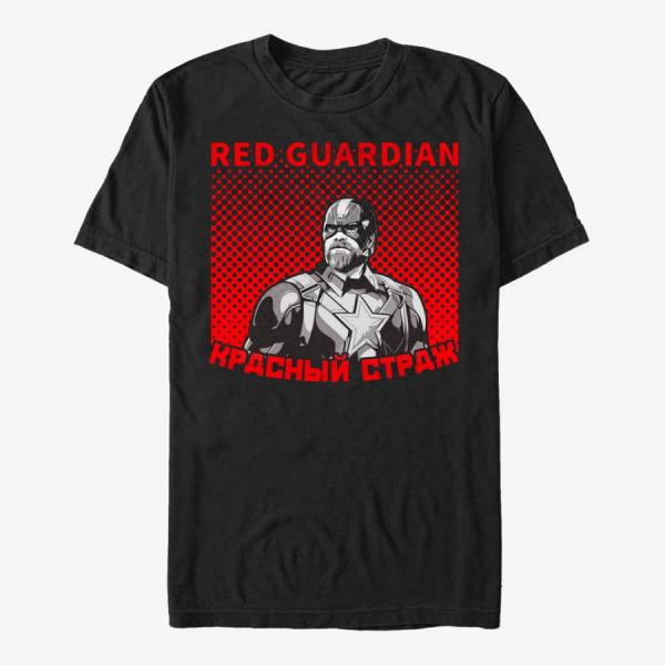Queens Marvel Black Widow: Movie - Halftone Red Guardian Unisex T-Shirt Black