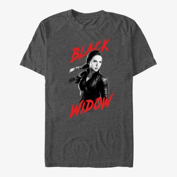 Tričko Merch Marvel Avengers: Endgame - High Contrast Widow Unisex T-Shirt Dark Heather Grey S