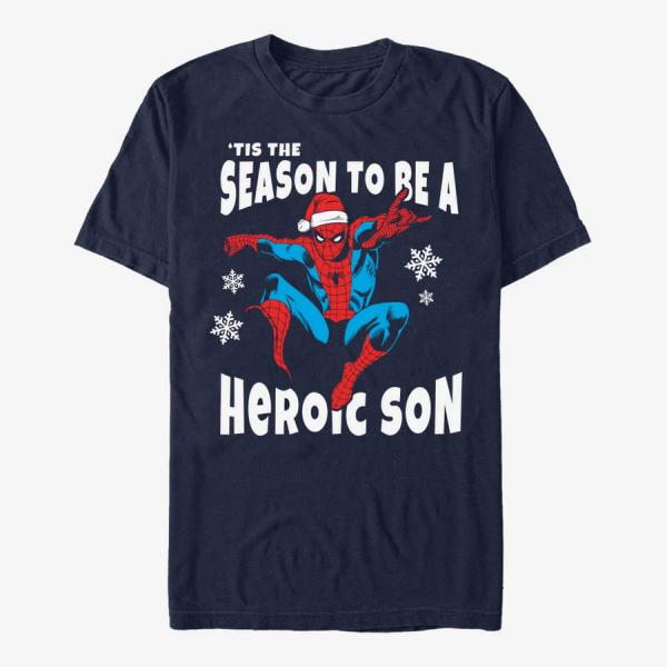 Queens Marvel Spider-Man Classic - Heroic Son Unisex T-Shirt Navy Blue