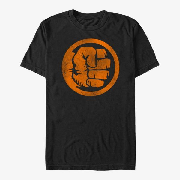 Tričko Merch Marvel Avengers Classic - Hulk Orange Unisex T-Shirt Black XL