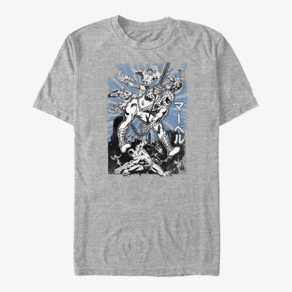 Tričko Merch Marvel Avengers Classic - Avengers Kanji Unisex T-Shirt Heather Grey S