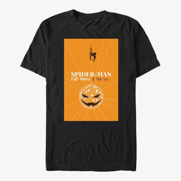 Tričko Merch Marvel Spider-Man Classic - Spider-Man Life Story Unisex T-Shirt Black XXXL