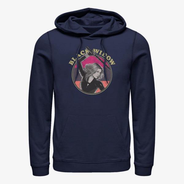 Mikina Merch Marvel Black Widow - RETRO Unisex Hoodie Navy Blue S