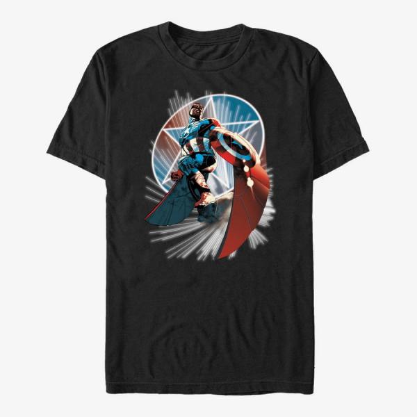 Tričko Merch Marvel Avengers Classic - Now Cap Unisex T-Shirt Black M