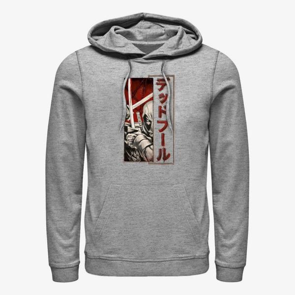 Mikina Merch Marvel Deadpool - Deadpool Sword Kanji Unisex Hoodie Heather Grey XL
