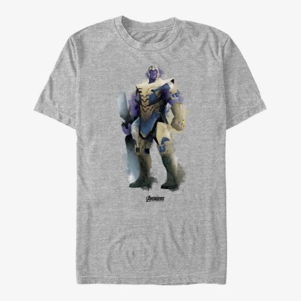 Tričko Merch Marvel Avengers: Endgame - Thanos Paint Unisex T-Shirt Heather Grey M