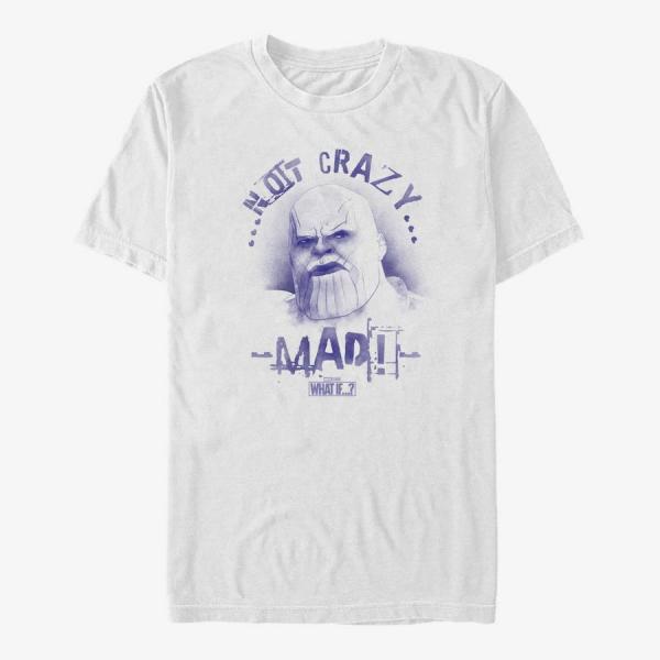 Tričko Merch Marvel What If...? - Not Crazy Thanos Unisex T-Shirt White M