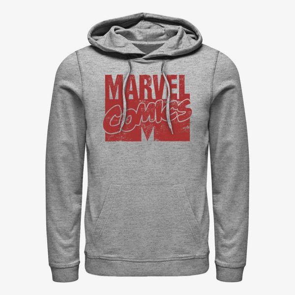 Mikina Merch Marvel - LOGO DISTRESSED Unisex Hoodie Heather Grey S