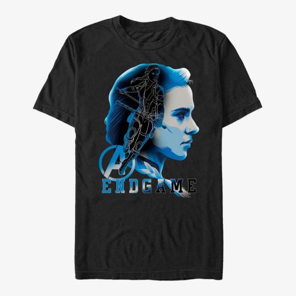Tričko Merch Marvel Avengers: Endgame - Widow Endgame Silhouette Unisex T-Shirt Black M