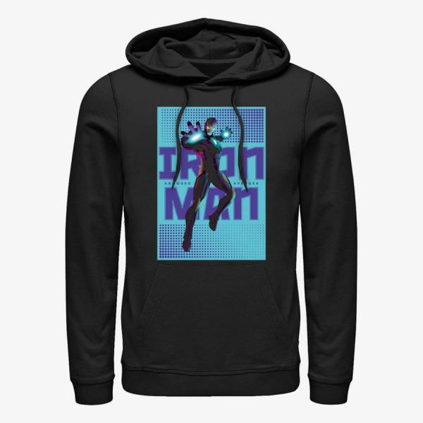 Mikina Merch Marvel Avengers Classic - Halftone Iron Man Unisex Hoodie Black L
