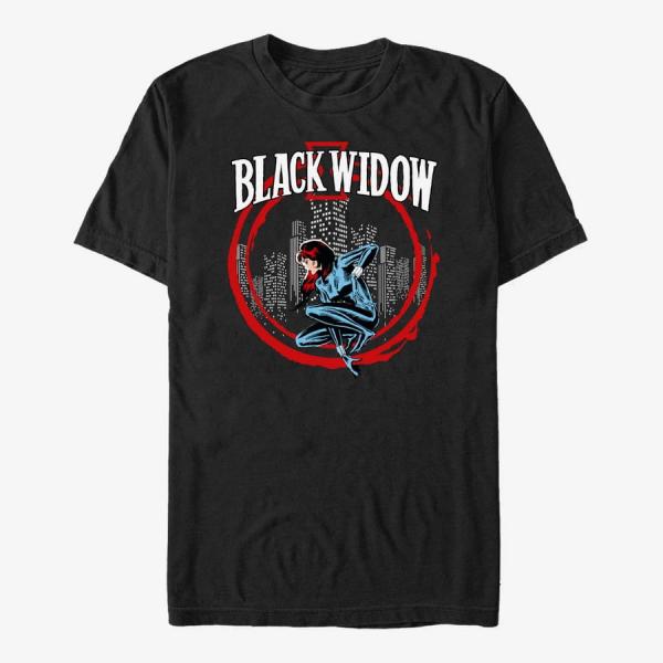 Tričko Merch Marvel Avengers Classic - Widow in Circle Unisex T-Shirt Black XXL