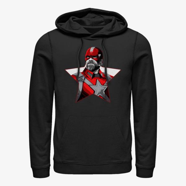 Mikina Merch Marvel Black Widow: Movie - Red Guardian Star Unisex Hoodie Black S