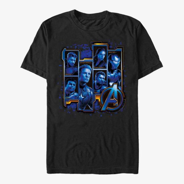 Tričko Merch Marvel Avengers: Endgame - Blue Box Up Unisex T-Shirt Black L