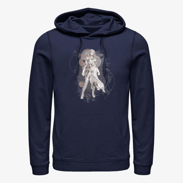 Mikina Merch Marvel The Eternals - Thena Hero Unisex Hoodie Navy Blue XXXL