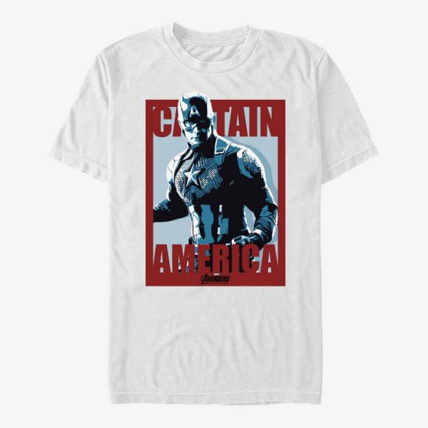 Tričko Merch Marvel Avengers: Endgame - Captain Poster Unisex T-Shirt White XL