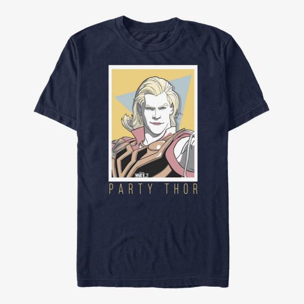 Tričko Merch Marvel What If...? - Party Thor Simple Unisex T-Shirt Navy Blue XXXL