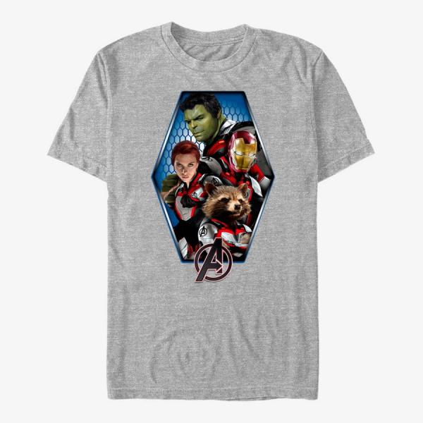 Queens Marvel Avengers: Endgame - Hexagon Avenged Unisex T-Shirt Heather Grey