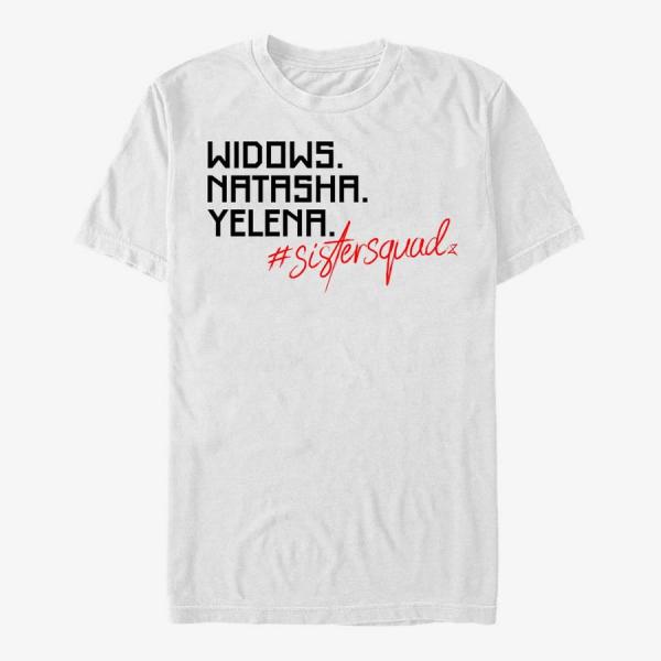 Tričko Merch Marvel Black Widow: Movie - Sister Squad Unisex T-Shirt White XXXL