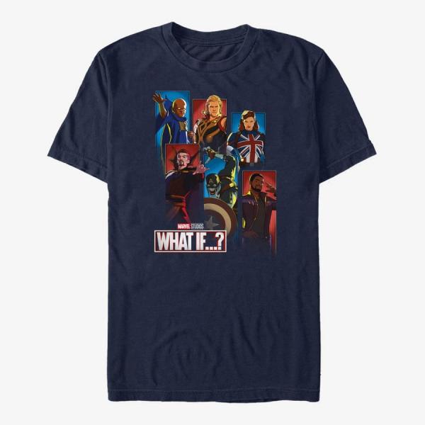 Tričko Merch Marvel What If...? - Panel Talls Unisex T-Shirt Navy Blue S