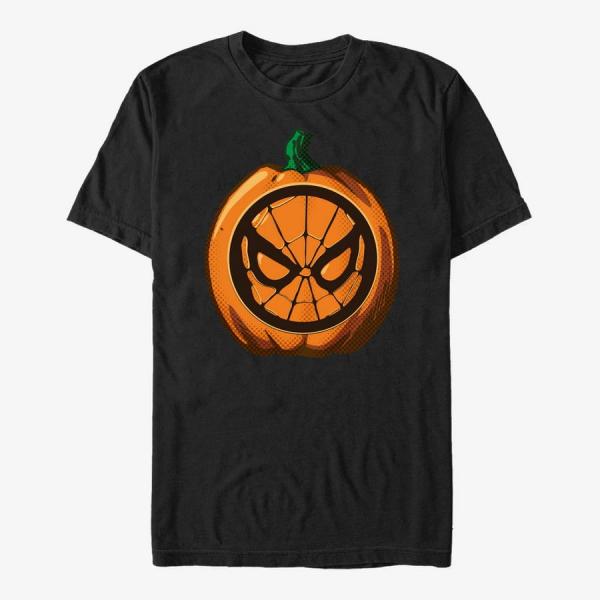 Tričko Merch Marvel Spider-Man Classic - Spider Pumpkin Unisex T-Shirt Black XL