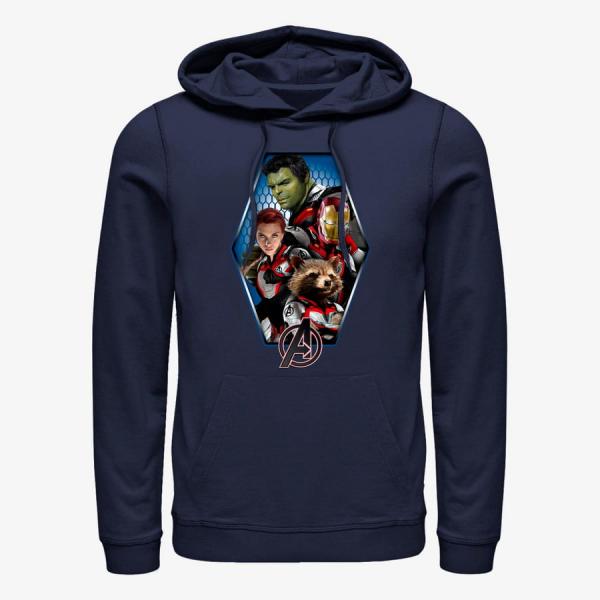 Queens Marvel Avengers: Endgame - Hexagon Avenged Unisex Hoodie Navy Blue