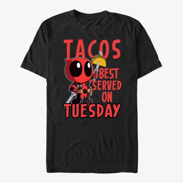 Tričko Merch Marvel Deadpool - Served Tuesday Unisex T-Shirt Black S
