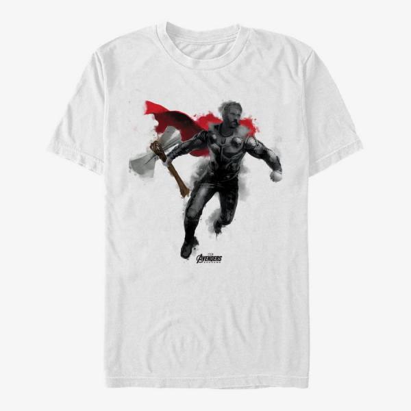 Tričko Merch Marvel Avengers: Endgame - Thor Paint Unisex T-Shirt White XXXL