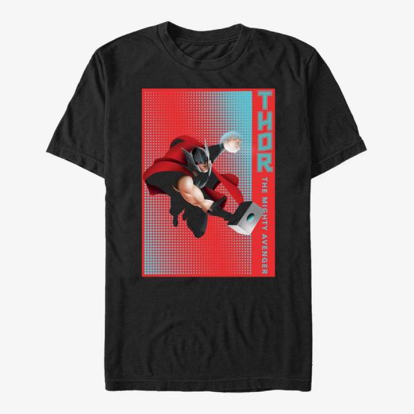 Tričko Merch Marvel Avengers Classic - Halftone Thor Unisex T-Shirt Black XXXL