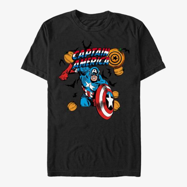 Tričko Merch Marvel Avengers Classic - Captain Pumpkins Unisex T-Shirt Black S