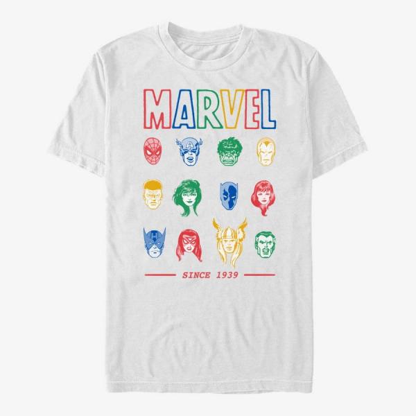 Tričko Merch Marvel Avengers Classic - Primary Faces Unisex T-Shirt White L
