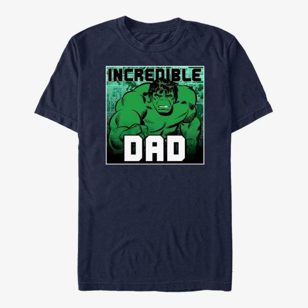 Tričko Merch Marvel Avengers Classic - Incredible Dad Unisex T-Shirt Navy Blue L