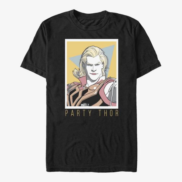 Tričko Merch Marvel What If...? - Party Thor Simple Unisex T-Shirt Black S