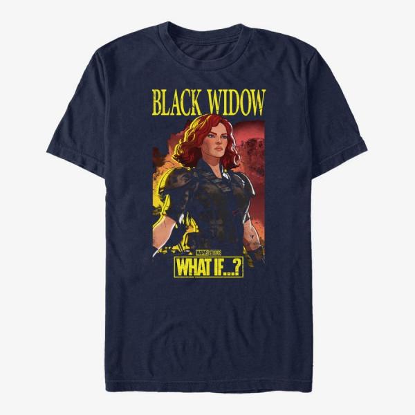 Tričko Merch Marvel What If...? - BlackWidow Grunge Unisex T-Shirt Navy Blue L