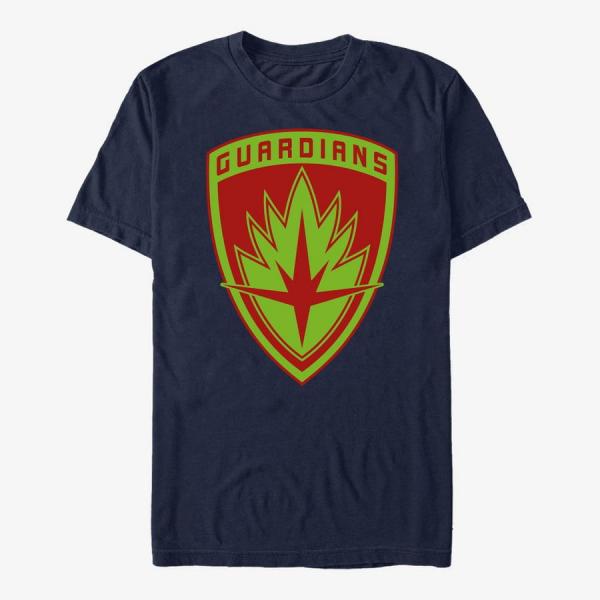 Tričko Merch Marvel The Guardians of the Galaxy Holiday Special - Guardian Badge Unisex T-Shirt Navy Blue M
