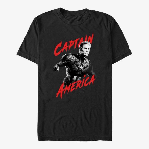 Tričko Merch Marvel Avengers: Endgame - High Contrast America Unisex T-Shirt Black XXXL
