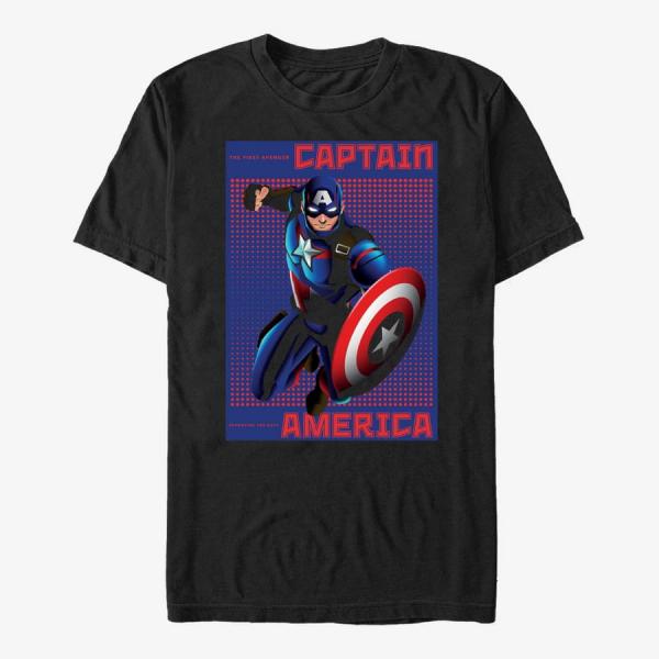 Tričko Merch Marvel Avengers Classic - Halftone Cap Unisex T-Shirt Black S