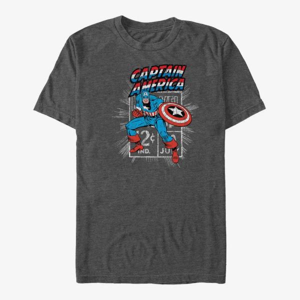 Queens Marvel Avengers Classic - Captain Stamp Unisex T-Shirt Dark Heather Grey