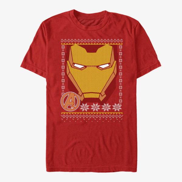 Tričko Merch Marvel Avengers Classic - Iron Sweater face Unisex T-Shirt Red L