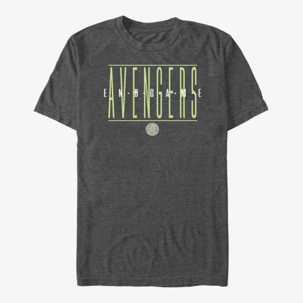 Tričko Merch Marvel Avengers - Strikethrough Text - GREEN INK Unisex T-Shirt Dark Heather Grey XXL
