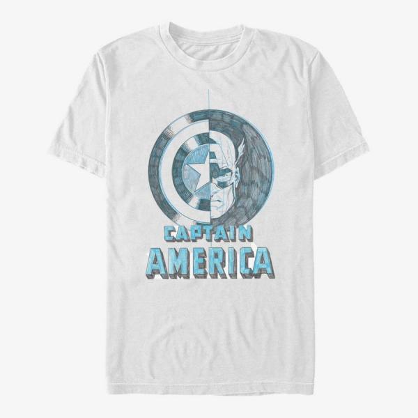 Tričko Merch Marvel - Shield Face Unisex T-Shirt White S