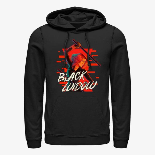 Queens Marvel Black Widow: Movie - Graphic Black Widow Unisex Hoodie Black