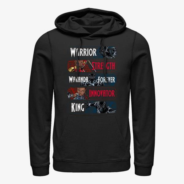 Mikina Merch Marvel Avengers Classic - Wakanda Trio Unisex Hoodie Black XXXL